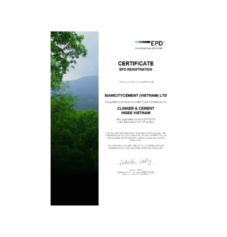 เกียรติบัตรรับรองฉลากสิ่งแวดล้อม (The International EPD®)​